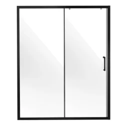 VEVOR Semi-frameless Shower Door, 57.7-59 W x 70 H in, Shower Sliding Glass Door with 1/4 in(6mm) Clear Tempered Glass, Waterproof Shatterproof Stainproof with Stainless Steel Hardware, Matte Black