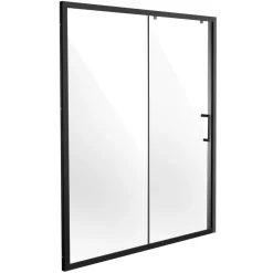 VEVOR Semi-frameless Shower Door, 57.7-59 W x 70 H in, Shower Sliding Glass Door with 1/4 in(6mm) Clear Tempered Glass, Waterproof Shatterproof Stainproof with Stainless Steel Hardware, Matte Black