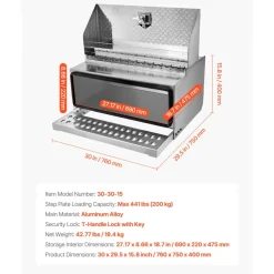 VEVOR Semi-Truck Step Tool Box, 30