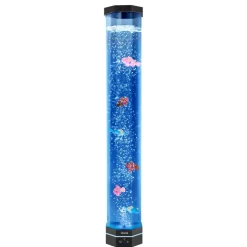 VEVOR Sensory Bubble Tube Lamp, 2.67 ft Bubble Fish Tube, Sensory Aquarium Lamp with 6 Floating Fish & 16 Color Effects, Remote Control, Stress Relief Calming Light for Bedroom Living Room Home Decor