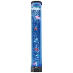 VEVOR Sensory Bubble Tube Lamp, 2.67 ft Bubble Fish Tube, Sensory Aquarium Lamp with 6 Floating Fish & 16 Color Effects, Remote Control, Stress Relief Calming Light for Bedroom Living Room Home Decor