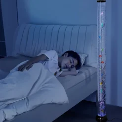 VEVOR Sensory Bubble Tube Lamp, 5 ft Bubble Fish Tube, Sensory Aquarium Lamp with 10 Floating Fish & 16 Color Effects, Remote Control, Stress Relief Calming Light for Bedroom Living Room Home Decor