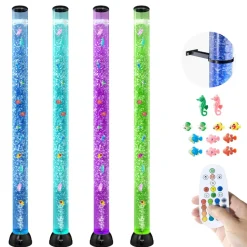 VEVOR Sensory Bubble Tube Lamp, 5 ft Bubble Fish Tube, Sensory Aquarium Lamp with 10 Floating Fish & 16 Color Effects, Remote Control, Stress Relief Calming Light for Bedroom Living Room Home Decor