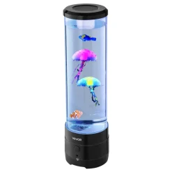 VEVOR Sensory Bubble Tube Lamp, 16 Color Changing Light Effects, Water Fish Lamp with Built-in Bluetooth Speaker & White Noise, Fake Aquarium Tank Night Light for Bedroom Living Room Home Decor