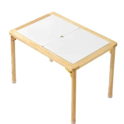 VEVOR Sensory Table for Toddlers, Foldable Wooden Kids Activity Table with Double-Sided Board, Storage Bins, and Non-Slip Feet, for Boys and Girls Playing Sand and Water, Drawing, Studying, Dining
