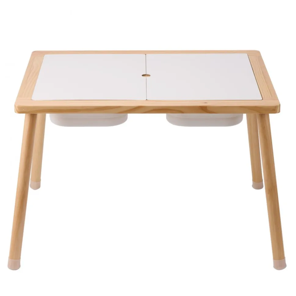 VEVOR Sensory Table for Toddlers, Kids 4-Station Sand and Water Adjustable Play Table with Detachable Storage Bins and Non-Slip Feet, Carbon Steel Frame, Rounded Corners, for Boys and Girls Exploring