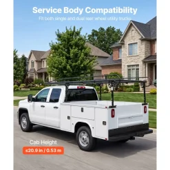 VEVOR Service Body Truck Ladder Rack 1000LBS Capacity Over-Cab Trucks Rack, 21