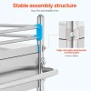 VEVOR Service Cart, 2 Layers Stainless Steel Utility Rolling Cart, Medical Cart with Two Drawers, Dental Utility Cart with Lockable Wheels and A Bucket, Ideal for Laboratory, Hospital, Dental Use