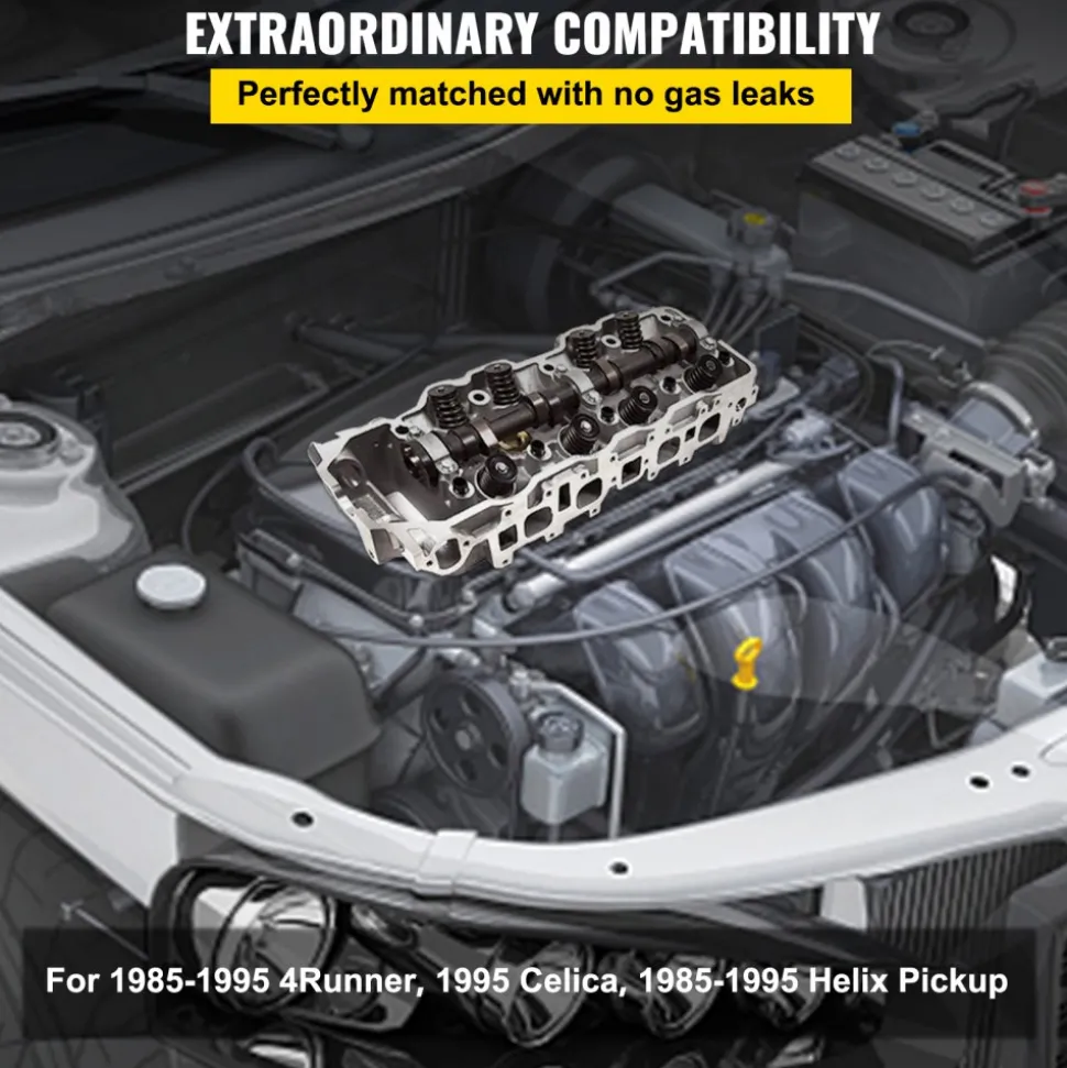 VEVOR Set of Complete Engine Cylinder Head for Toyota1985-1995 4Runner, 1995 Celica, 1985-1995 Helix Pickup 2.4 SOHC 22R 22RE 22REC