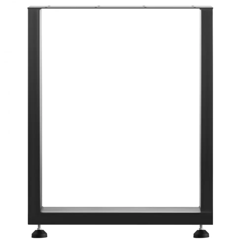 VEVOR Set of 2 Steel Table Legs, 28''Height 24''Wide Dining Table Legs, Heavy Duty 3.1" Width Box Section Square Table Legs, 28x24x3.1 Inch Black Color Industrial Country Style Metal Dining Legs