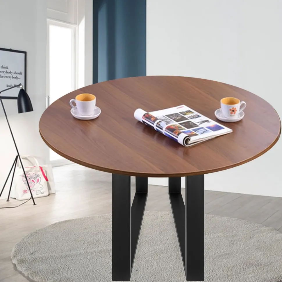 VEVOR Set of 2 Steel Table Legs, 28''Height 35''Wide Dining Table Legs, Heavy Duty 3.1" Width Box Section Square Table Legs, 28x35x3.1 Inch Black Color Industrial Country Style Metal Dining Legs