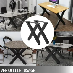 VEVOR Set of 2 Steel Table Legs, 28''Height 24''Wide Dining Table Legs, Heavy Duty 3.1