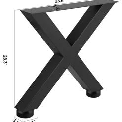 VEVOR Set of 2 Steel Table Legs, 28''Height 24''Wide Dining Table Legs, Heavy Duty 3.1