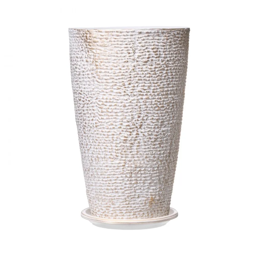VEVOR Set of 2 Tall Outdoor Planters 21"H, Round Large Planters For Front Porch and Patio, Stone Finish Flower Tree Plant Pots
