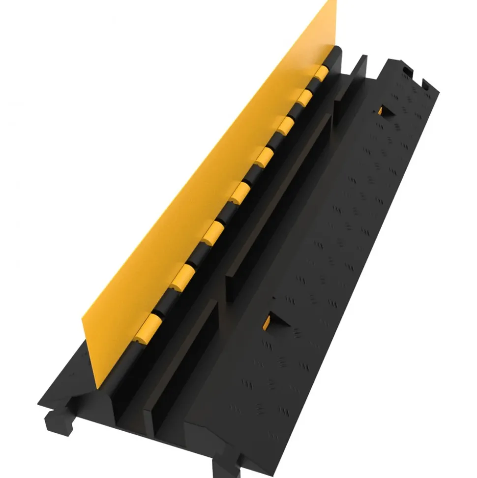 VEVOR 5-Set Rubber Cable Guard, Dual-Channel, Durable 66,000 lbs Capacity, Wire & Hose Protection Speed Bump for Driveways (2-Channel, 5 Sets-66,000 lbs)