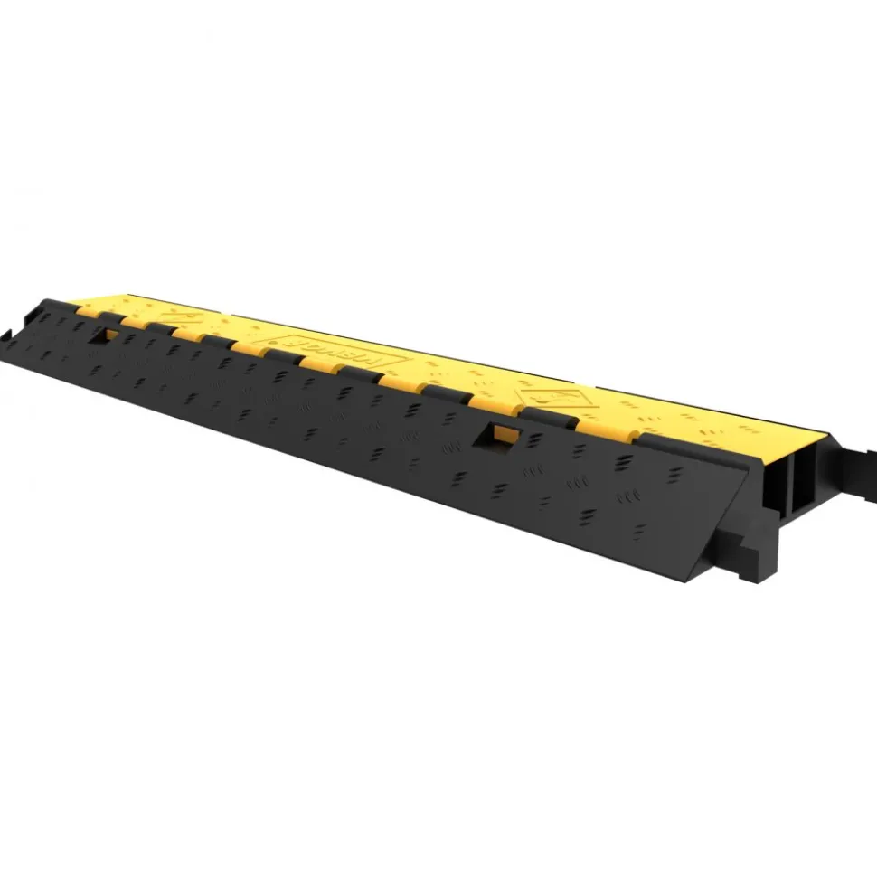 VEVOR 5-Set Rubber Cable Guard, Dual-Channel, Durable 66,000 lbs Capacity, Wire & Hose Protection Speed Bump for Driveways (2-Channel, 5 Sets-66,000 lbs)