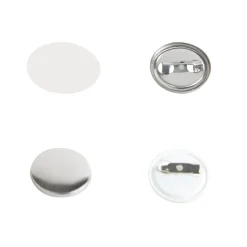 VEVOR 500 Sets 1 inch 25mm Pin Back Button Parts, DIY Round Button Badge Parts, Set Includes Metal Top, Plastic/Metal Button, Clear Film, and Blank Paper For Gifts Presents, Machine NOT Included