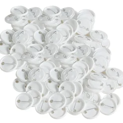 VEVOR 500 Sets 1.25 inch 32mm Pin Back Button Parts, DIY Round Button Badge Parts, Set Includes Metal Top, Plastic/Metal Button, Clear Film, and Blank Paper For Gifts Presents, Machine NOT Included