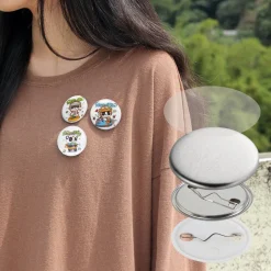 VEVOR 500 Sets 1.25 inch 32mm Pin Back Button Parts, DIY Round Button Badge Parts, Set Includes Metal Top, Plastic/Metal Button, Clear Film, and Blank Paper For Gifts Presents, Machine NOT Included