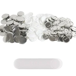 VEVOR 500 Sets 2.25 inch 58mm Pin Back Button Parts, DIY Round Button Badge Parts, Set Includes Metal Top, Plastic/Metal Button, Clear Film, and Blank Paper For Gifts Presents, Machine NOT Included