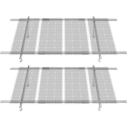VEVOR 2-Set Solar Panel Mounting Brackets, 30°-60° Adjustable Multi-Pieces Solar Panel Brackets for 4-8PCS Solar Panels, Carbon Steel Ground Mount Solar Panel Stand for Farms, RVs, Boats, Off-Grid