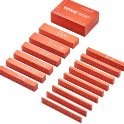 VEVOR Setup Blocks Woodworking Tools, 16-Piece, Precision Height Gauge Block Set, with Clearly Laser Engraved Size Markings and Storage Case, Aluminum Setup Bars for Router and Table Saw Accessories