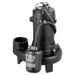 VEVOR Sewage Grinder System, 1 HP, 5100 GPH Cast Iron Sewage Pump with Basin, Grinding Blade, 120V Automatic Outdoor Water/Seepage Collection and Removal System with Float Switch, 2" Discharge, Black