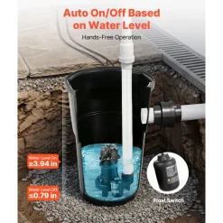 VEVOR Sewage Grinder System, 1 HP, 5100 GPH Cast Iron Sewage Pump with Basin, Grinding Blade, 120V Automatic Outdoor Water/Seepage Collection and Removal System with Float Switch, 2