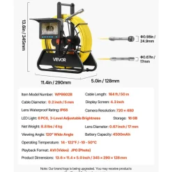 VEVOR Sewer Camera, 66 ft/20m, 4.3