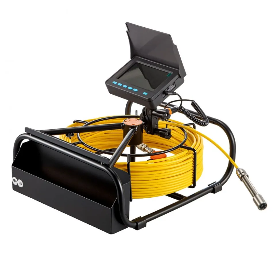 VEVOR Sewer Camera, 66ft/20M 4.3" Pipe Drain Inspection Camera with DVR Function & Snake Cable, Waterproof IP68 Borescope w/LED Lights, Industrial Endoscope for Home Wall Duct Drain Pipe Plumbing