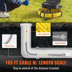 VEVOR Sewer Camera, 165 ft/50 m, 9