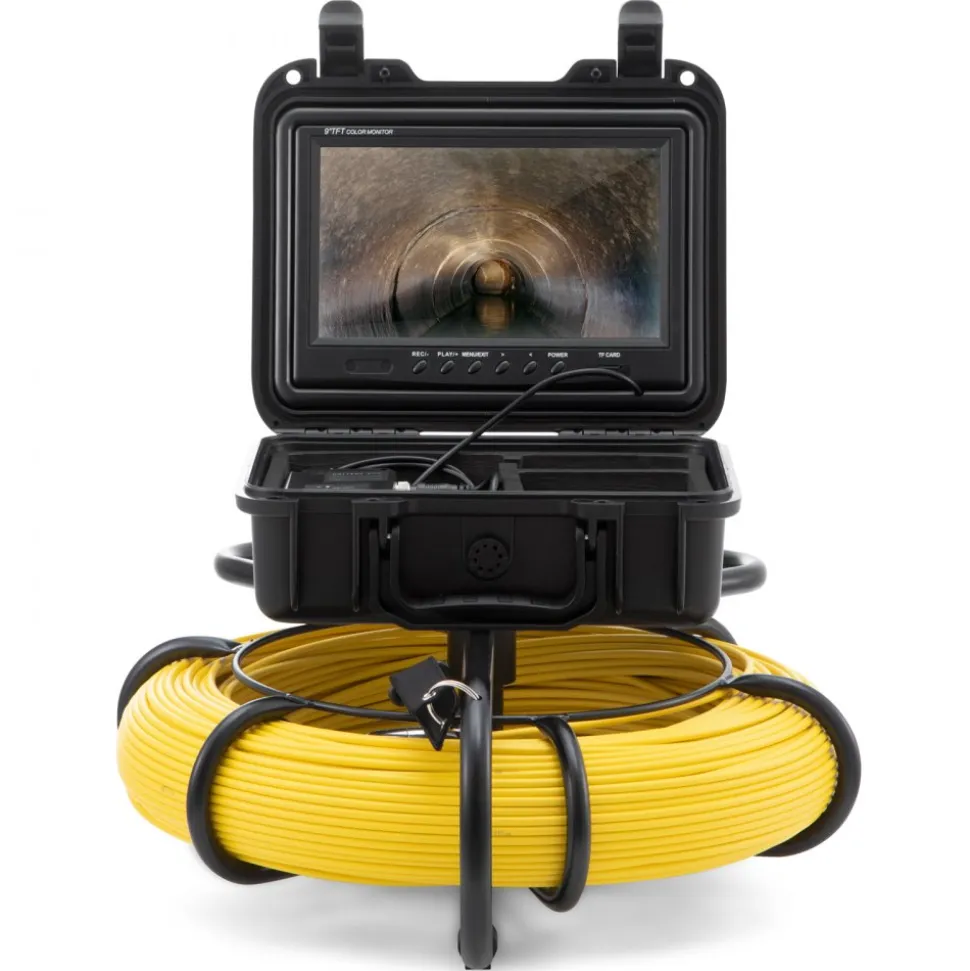 VEVOR Sewer Camera, 393 ft/120 m, 9" Screen Pipeline Inspection Camera with DVR Function, Waterproof IP68 Camera with 12 Adjustable LEDs, with a 16 GB SD Card, for Sewer Line, Home, Duct Drain Pipe