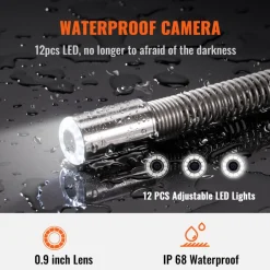 VEVOR Sewer Camera, 393 ft/120 m, 9