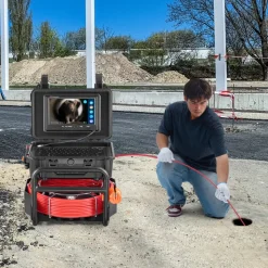 VEVOR Sewer Camera, 165 ft/50m, Self-Leveling Drain Camera with 512Hz Transmitter, Distance Counter, 9