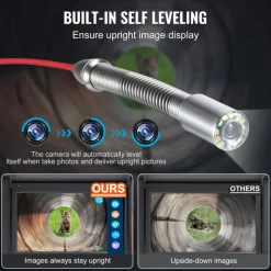 VEVOR Sewer Camera, 165 ft/50m, Self-Leveling Drain Camera with 10.1