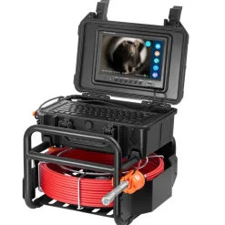 VEVOR Sewer Camera, 98 ft/30m, Self-Leveling Drain Inspection Camera with 4.3