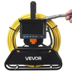 VEVOR Sewer Camera, 98 ft/30m, Self-Leveling Drain Inspection Camera with 9