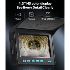 VEVOR Sewer Camera, 98 ft/30m, Self-Leveling Drain Inspection Camera with 9