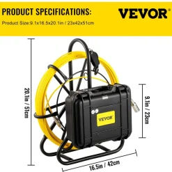 VEVOR Sewer Camera, 150 ft Pipeline Inspection Camera with 9-inch Screen, Waterproof IP68 Borescope Camera with 12 Adjustable LEDs, 16 GB SD Card, Industrial Endoscope for Sewer, Home, Duct Drain Pipe