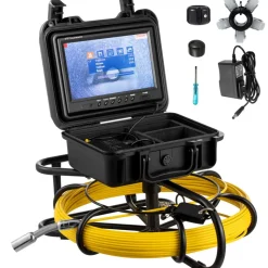 VEVOR Sewer Camera, 150 ft Pipeline Inspection Camera with 9-inch Screen, Waterproof IP68 Borescope Camera with 12 Adjustable LEDs, 16 GB SD Card, Industrial Endoscope for Sewer, Home, Duct Drain Pipe