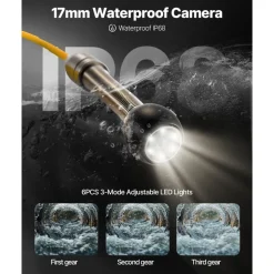 VEVOR Sewer Camera 30M Cable Pipeline Inspection Camera 11cm TFT LCD Monitor Pipe Camera Screen Waterproof IP68 Duct Inspection Camera with 6PCS LEDs 8500MAH Lithium Battery, DVR Function, 30M
