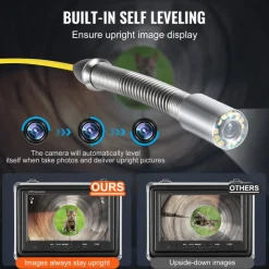 VEVOR Sewer Camera with 512Hz Locator, 98 ft/30 m, Self-Leveling Drain Inspection Camera with 9