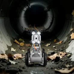 VEVOR Sewer Pipe Inspection Robot, 197FT Pipeline Detection Crawling Robot with 2MP Front/Rear Cameras & Touchscreen Tablet, IP68 Plumbing Camera with Lights & Distance Counter for Industrial Pipes