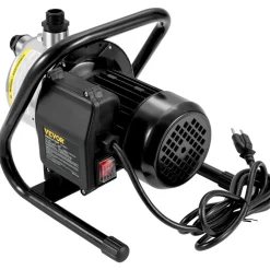 VEVOR Shallow Well Pump, 1.5 HP 115V, 1200 GPH 164 ft Height, 87 psi Max Pressure, Portable Stainless Steel Sprinkler Booster Jet Pumps for Garden Lawn Irrigation system, Lake Fountain, Water Transfer