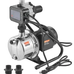 VEVOR Shallow Well Pump, 1HP 115V, 1200 GPH 145 ft Head, Portable Stainless Steel Sprinkler Booster Jet Pumps with Automatic Controller for Garden Lawn Irrigation system, Water Transfer