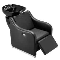 VEVOR Shampoo Backwash Chair, 661.4LBS Loading Barbershop Hair Washing Station with Electric Adjustable Footrest & Ceramic Bowl, Backwash Salon Shampoo Chair, Beauty Spa Hairdressing Massage Equipment