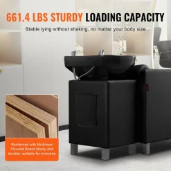 VEVOR Shampoo Backwash Chair, 661.4LBS Loading Salon & Spa Hair Washing Station, Backwash Barber Shampoo Bowl and Chair, Beauty Spa Massage Hairdressing Equipment with Wide Footrest and Ceramic Bowl