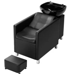 VEVOR Shampoo Backwash Chair, 661.4LBS Loading Salon & Spa Hair Washing Station, Backwash Barber Shampoo Bowl and Chair, Beauty Spa Massage Hairdressing Equipment with Wide Footrest and Ceramic Bowl
