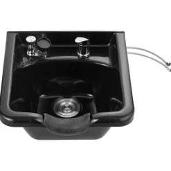 VEVOR Shampoo Bowl, ABS Plastic Shampoo Sink for Salons and Home, Easy to Clean and Install Salon Shampoo Bowls for Hair Stylists, Shampoo Sink for Spa Center, Barbershop and Beauty Salon Use, Black