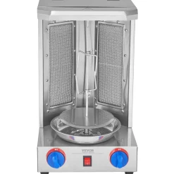 VEVOR Shawarma Grill Machine, 13 lbs Capacity, Chicken Shawarma Cooker Machine with 2 Burners, Gas Vertical Broiler Gyro Rotisserie Oven Doner Kebab Machine, for Home Restaurant Kitchen Parties